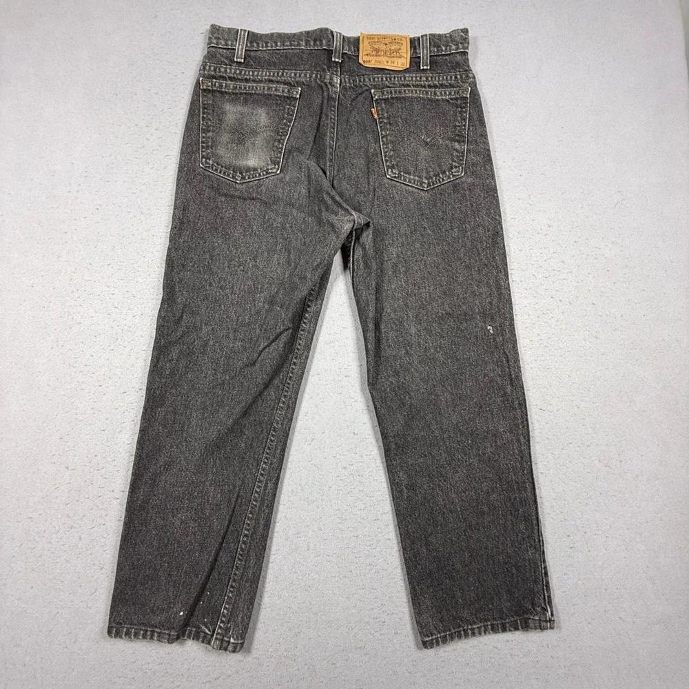 Levis Mens Regular Fit Straight Leg Orange Tab Black Wash Denim Jeans 34x32